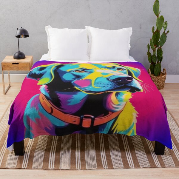 Item preview, Neon Labrador, Vibrant Pop Art Portrait designed and sold by SportyAndArtful.