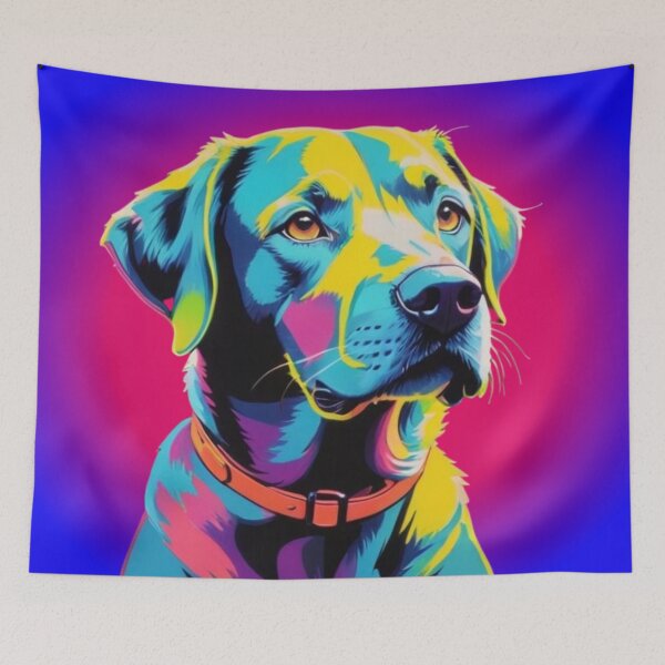 Item preview, Neon Labrador, Vibrant Pop Art Portrait designed and sold by SportyAndArtful.