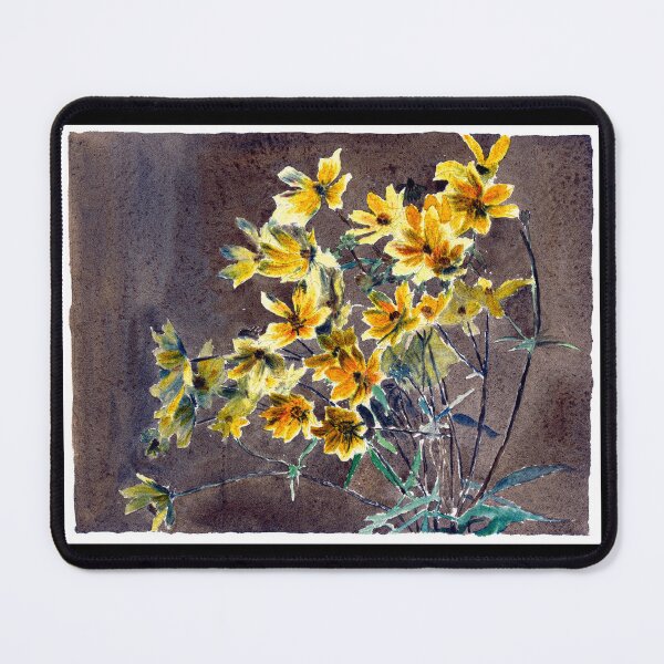 Item preview, Yellow Orange Flowers on Plant 1915 Hannah Borger Overbeck designed and sold by RocketshipRetro.