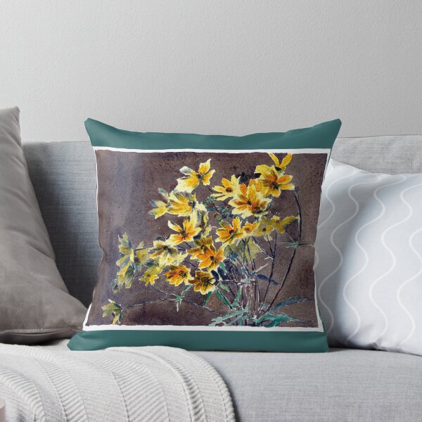 Item preview, Yellow Orange Flowers on Plant 1915 Hannah Borger Overbeck designed and sold by RocketshipRetro.
