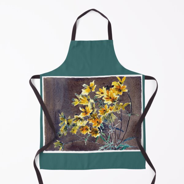 Item preview, Yellow Orange Flowers on Plant 1915 Hannah Borger Overbeck designed and sold by RocketshipRetro.