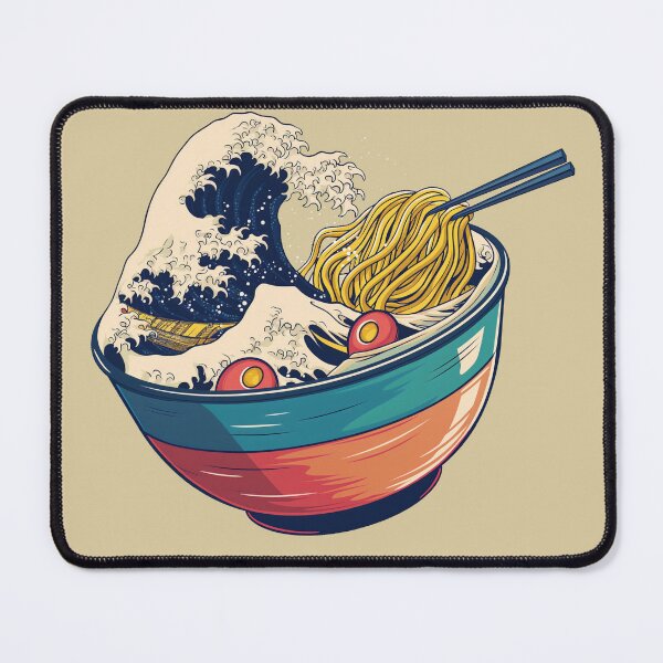 Item preview, Tsunami of ramen japan great wave bowl designed and sold by TankandDPS.
