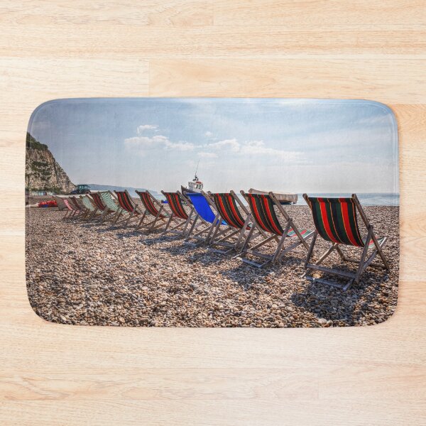 Item preview, Deckchairs In A Row On Beer beach, Devon, England designed and sold by Paul Thompson Photography.