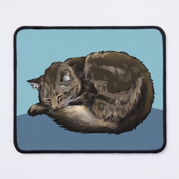 Item preview, Cute Sleeping Tabby Cat | Blue Background designed and sold by shirinsart.