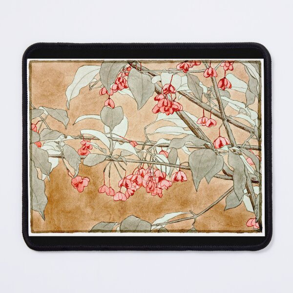 Item preview, Burning Bush Flowers 1915 Hannah Borger Overbeck designed and sold by RocketshipRetro.
