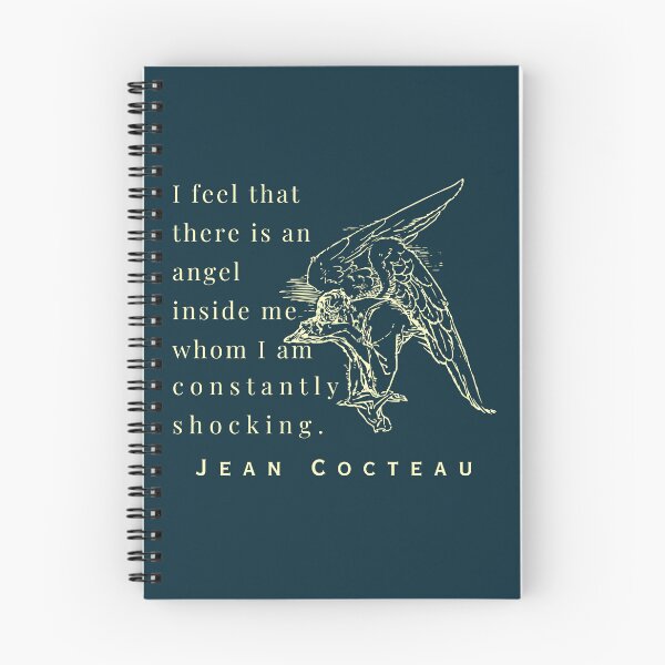 Item preview, Jean Cocteau quote: I feel that there is an angel inside me whom I am constantly shocking. designed and sold by artbleed.