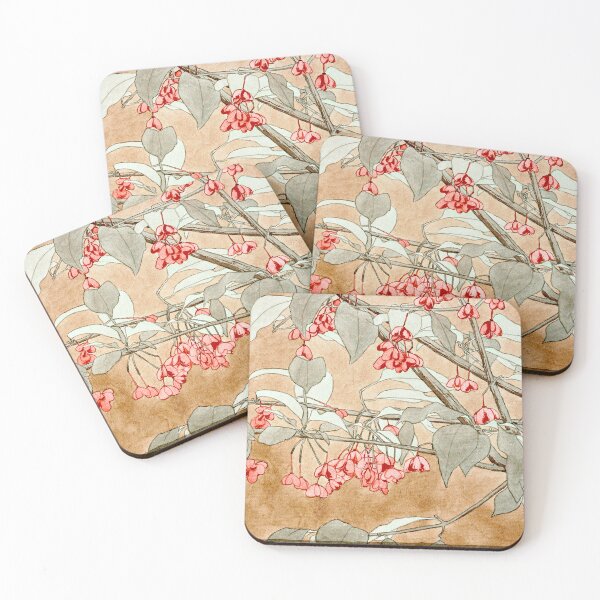 Item preview, Burning Bush Flowers 1915 Hannah Borger Overbeck designed and sold by RocketshipRetro.