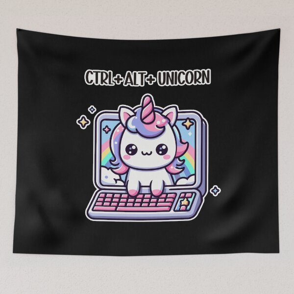 Item preview, Cute Unicorn Emerging from Computer Screen designed and sold by Brudy-R.