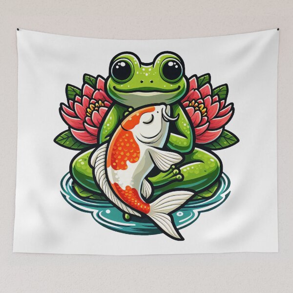 Item preview, Frog and Koi Harmony designed and sold by Delemore Art.