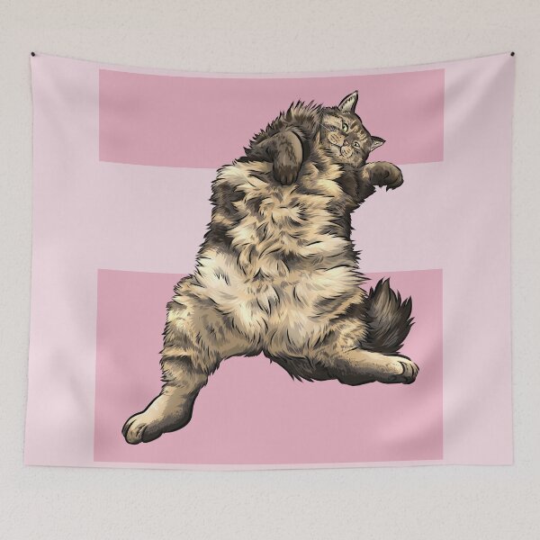 Item preview, Chubby Tabby Cat | Rub my Belly Peasant designed and sold by shirinsart.