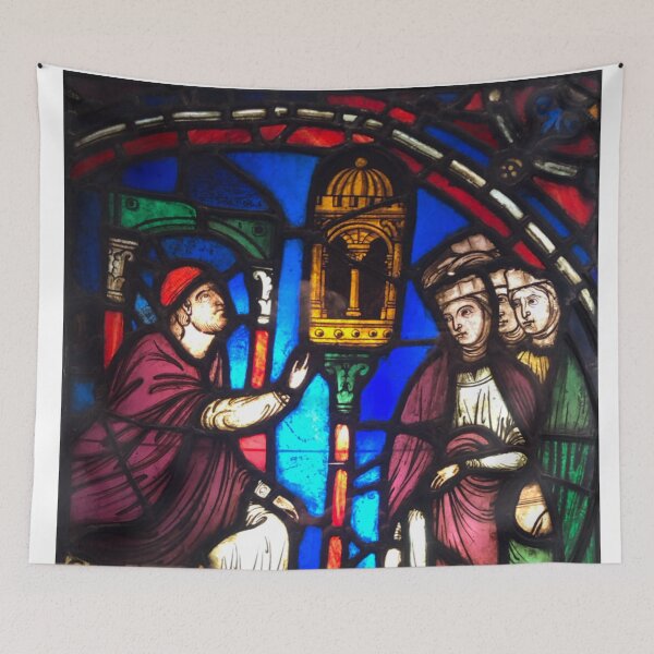 Item preview, Detail from a medieval stained glass window in Paris  designed and sold by ricoflinn.