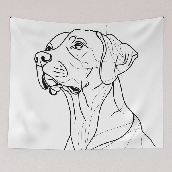 Aperçu de l'œuvre Portrait minimaliste de Vizsla hongrois aux lignes élégantes créée et vendue par PixelPack Design.