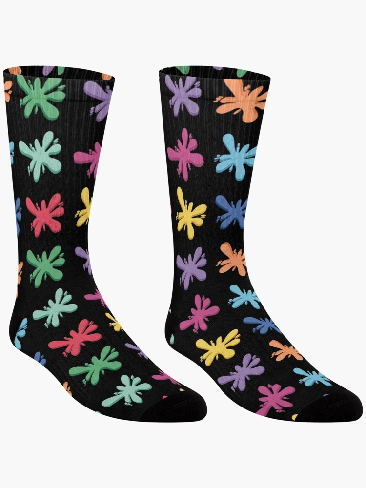 Thumbnail 3 of 5, Socks, Colorful Ink Stain Pattern designed and sold by AriLady.