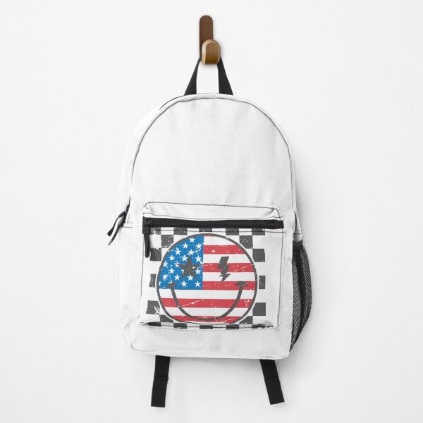 Item preview, Happy 4th Of July Groovy Smile Face Red White Blue USA Flag designed and sold by ryanstevenw.