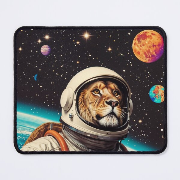 Item preview, Lion wearing an astronaut suit in space designed and sold by CreativPurpose.