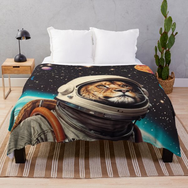 Item preview, Lion wearing an astronaut suit in space designed and sold by CreativPurpose.