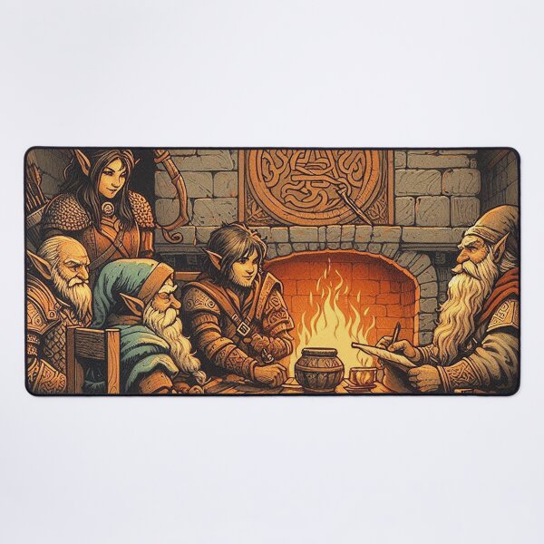 Item preview, Illustrated fantasy quest scene in a tavern  designed and sold by BlueGnome.