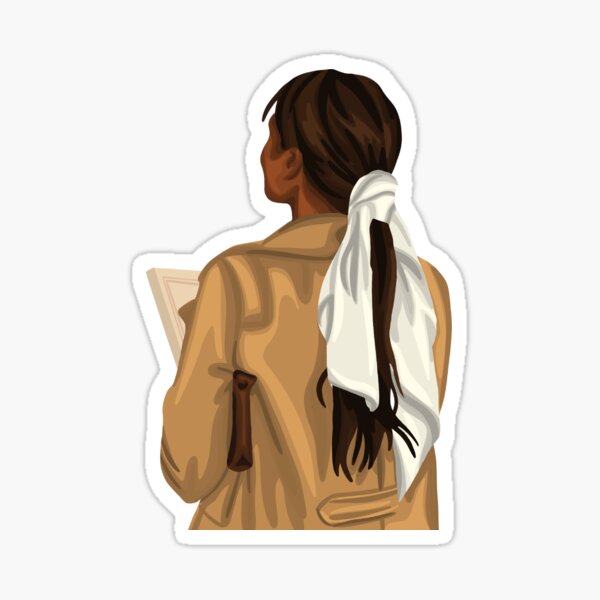 Item preview, Elegant Woman with White Hair Ribbon Art designed and sold by GraphicsByNi.