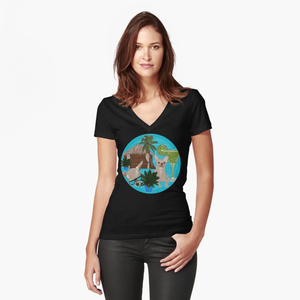 Item preview, Fitted V-Neck T-Shirt designed and sold by prandski.