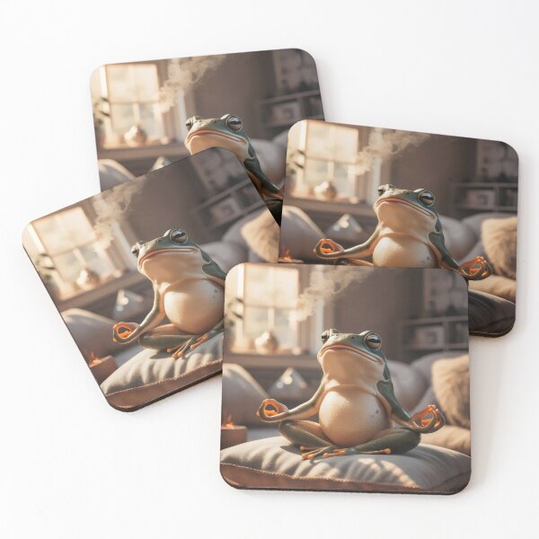 Item preview, Meditating frog. designed and sold by MyHappyArtShop.