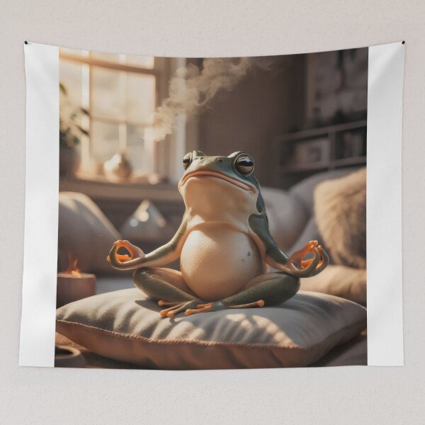 Item preview, Meditating frog. designed and sold by MyHappyArtShop.