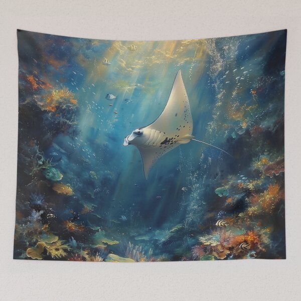 Item preview, Majestuoso vuelo de mantarrayas designed and sold by palmyst.