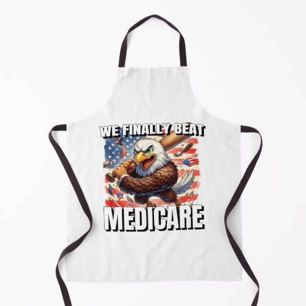 Item preview, Bald Eagle with a bat and and an American flag " We finally beat Medicare" designed and sold by EmeraldCauldren.