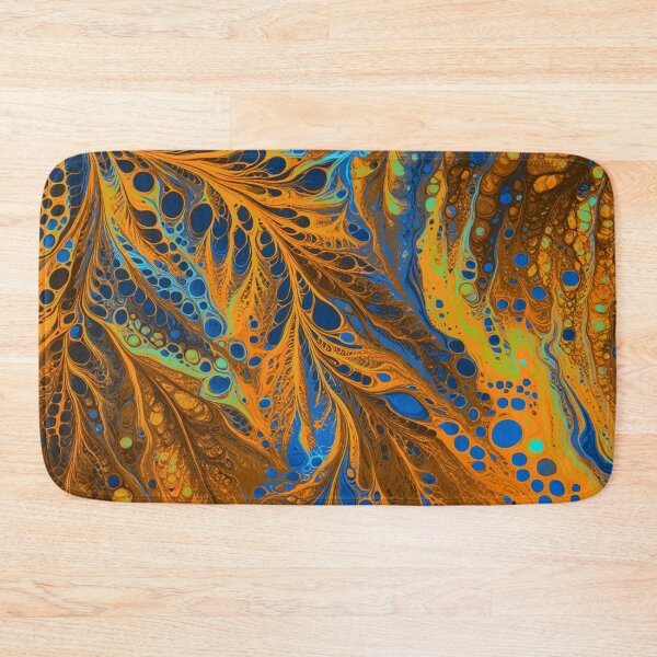 Item preview, Blue and Gold Paint Pour designed and sold by Debbie Schulte.