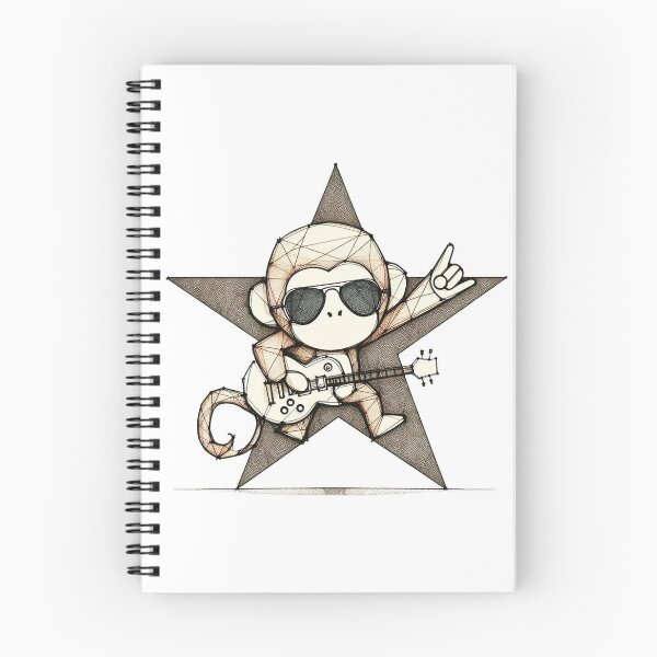 Item preview, Cool Monkey Cute Dark Brown  Body and Star Guitar Rockstar designed and sold by Nanthanon.