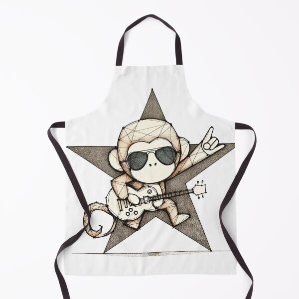Item preview, Cool Monkey Cute Dark Brown  Body and Star Guitar Rockstar designed and sold by Nanthanon.
