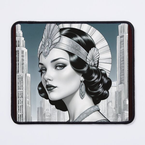 Item preview, Stunning Illustration Of A Vintage Glamour And Elegant Art Deco Female Alluring AI Concept Art by Xzendor7 designed and sold by Xzendor7 Digital Art Creations.