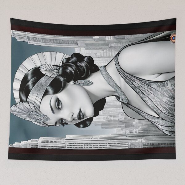 Item preview, Stunning Illustration Of A Vintage Glamour And Elegant Art Deco Female Alluring AI Concept Art by Xzendor7 designed and sold by Xzendor7 Digital Art Creations.
