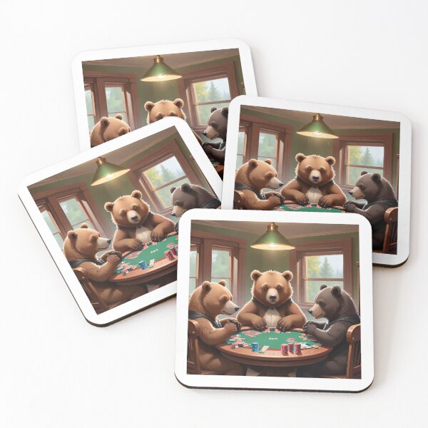 Item preview, Bears Playing Cards Cartoon designed and sold by DesignsByElias.