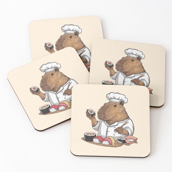 Item preview, Capybara Sushi Master - Funny Capybara designed and sold by canvadreamer444.