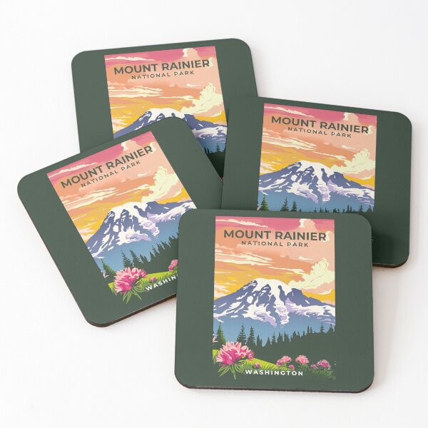 Item preview, A Vintage Travel Art of the Mount Rainier National Park - Washington - US  designed and sold by GoodOldVintage.