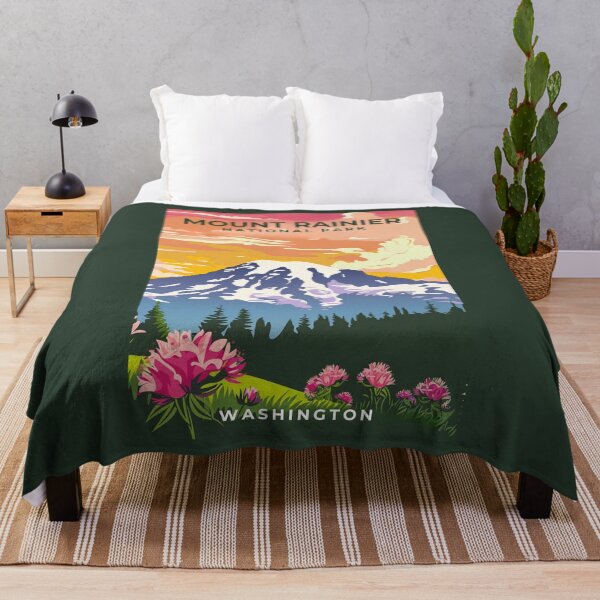 Item preview, A Vintage Travel Art of the Mount Rainier National Park - Washington - US  designed and sold by GoodOldVintage.
