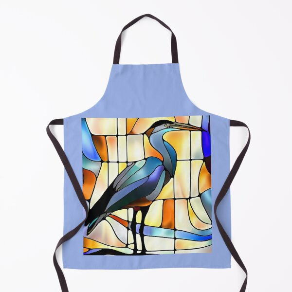 Artikelvorschau, Blauer Reiher Buntglas-Design entworfen und verkauft von CattyCornerPOD.