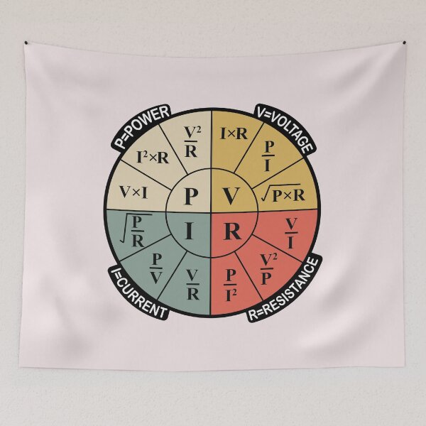 Item preview, Ohm's Law Formula Wheel Sticker Chart for Electricians and Electrical Engineering Students and Physics Students designed and sold by Science Engineering Gifts.