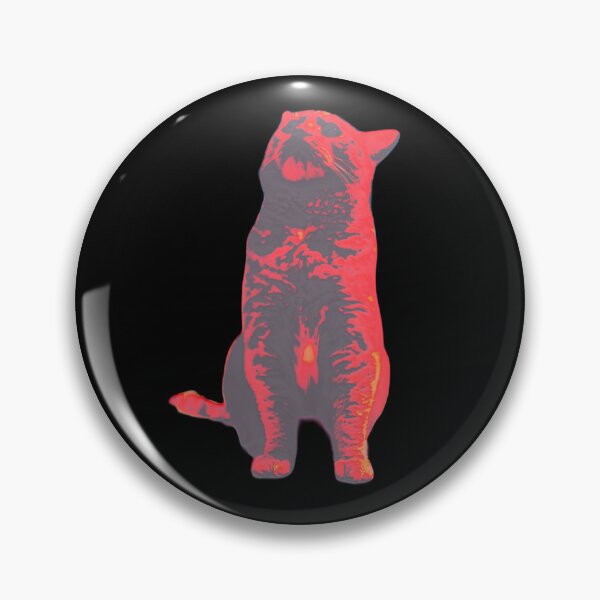 Item preview, Retro curious kitty red designed and sold by FlossOrFi.
