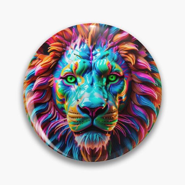 Item preview, Prismatic Pride: Psychedelic Lion Portrait designed and sold by JackrabbitPub.