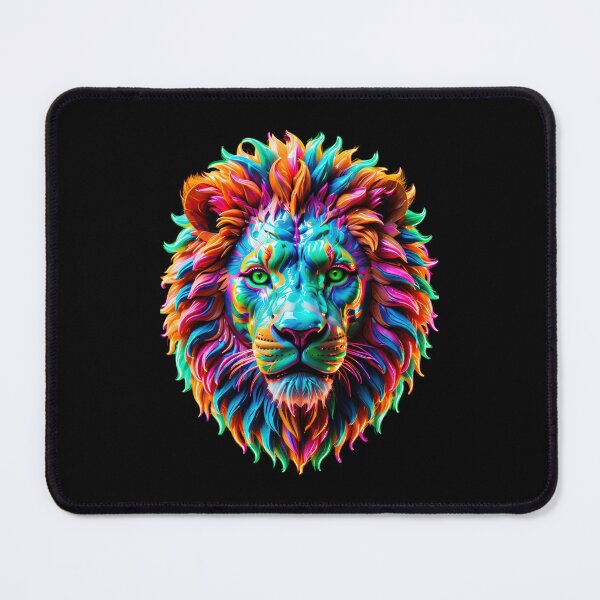Item preview, Prismatic Pride: Psychedelic Lion Portrait designed and sold by JackrabbitPub.
