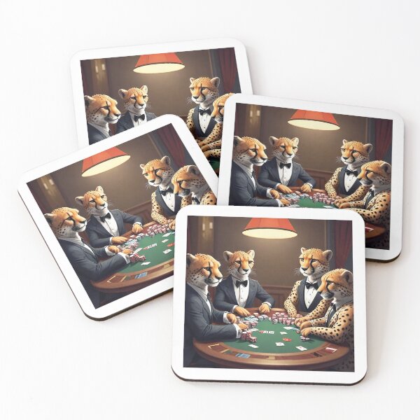 Item preview, Cheetahs Playing Cards at Poker Table designed and sold by DesignsByElias.