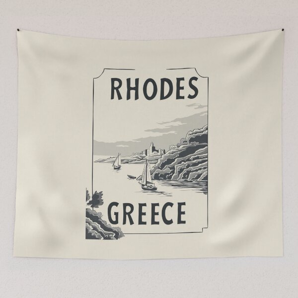 Item preview, A Vintage Travel Art of Rhodes - Greece  designed and sold by GoodOldVintage.