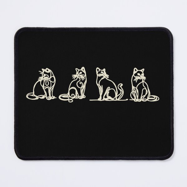 Item preview, Cats Poses Cat Lover Minimalist Monoline Art, white monoline art designed and sold by Collagedream.