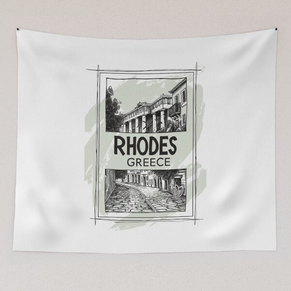 Item preview, A Vintage Travel Art of Rhodes - Greece  designed and sold by GoodOldVintage.