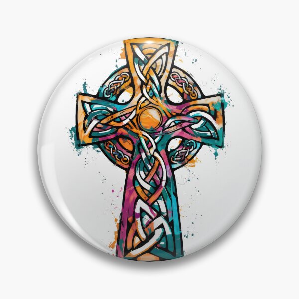 Item preview, Celtic High Cross Colour Splash Abstract Design designed and sold by CELTIC-DESIGNS.