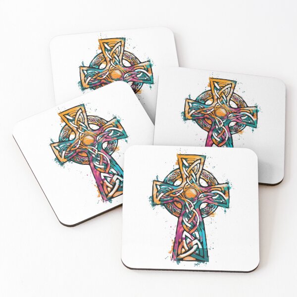 Item preview, Celtic High Cross Colour Splash Abstract Design designed and sold by CELTIC-DESIGNS.