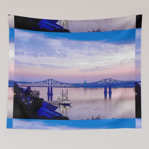 Item preview, Natchez–Vidalia Bridge & Mississippi River, Natchez, Mississippi designed and sold by RocketshipRetro.