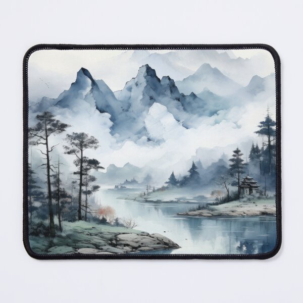 Item preview, Chinese Ink Depiction of Swiss Alps designed and sold by Shutter-Dragon.