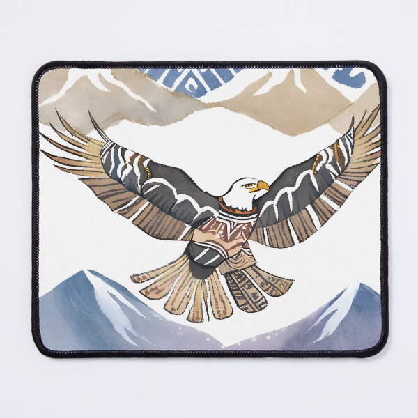 Item preview, Majestic American bald eagle art tribal watercolor pattern designed and sold by AKRE R.